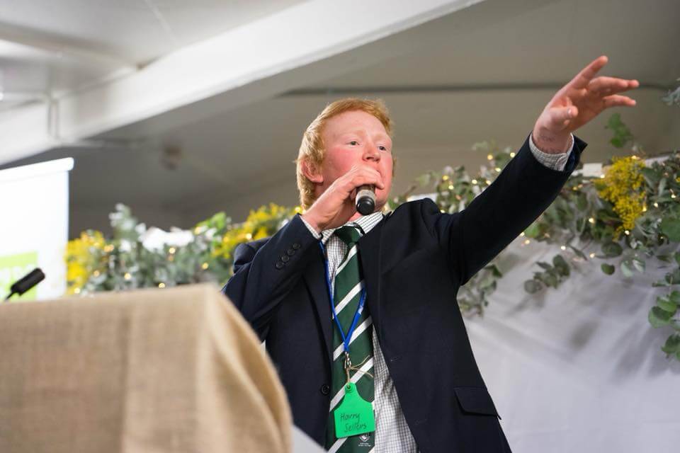 Auctioneer in action at charity auction 