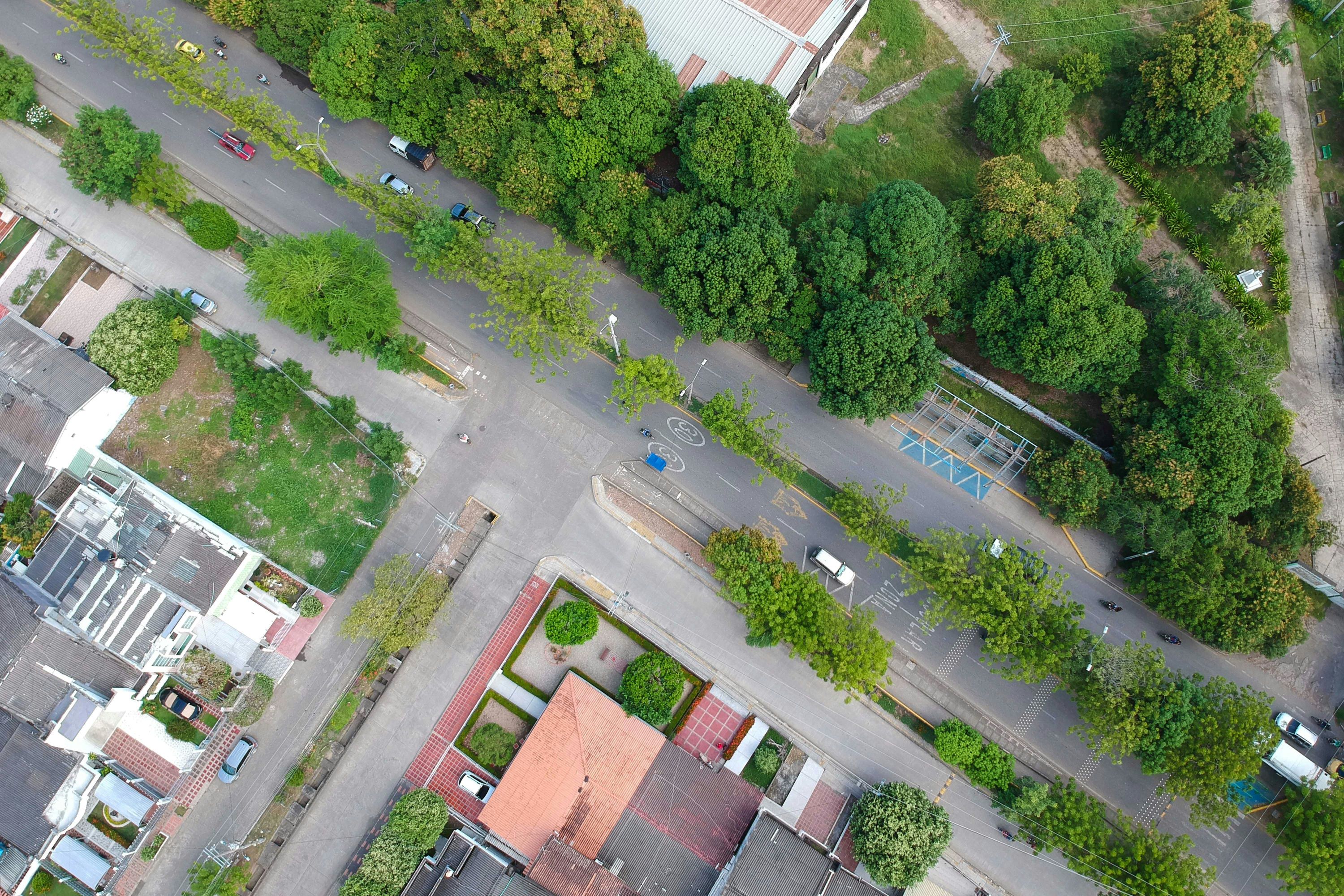 Drone view of a town