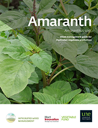 Front cover of 'Amaranth (Amaranthus spp.) weed management guide for Australian vegetable production