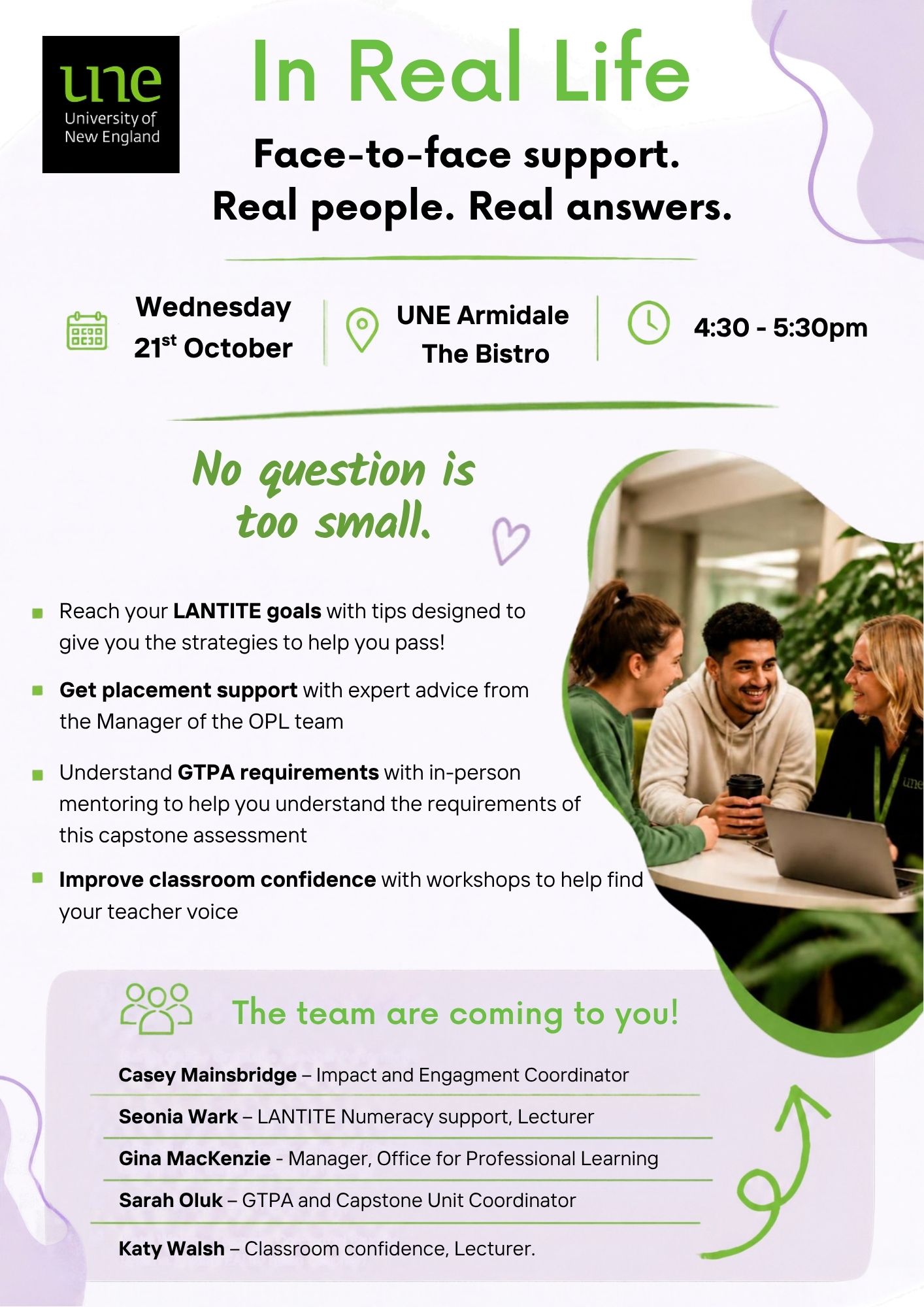 Education students support event