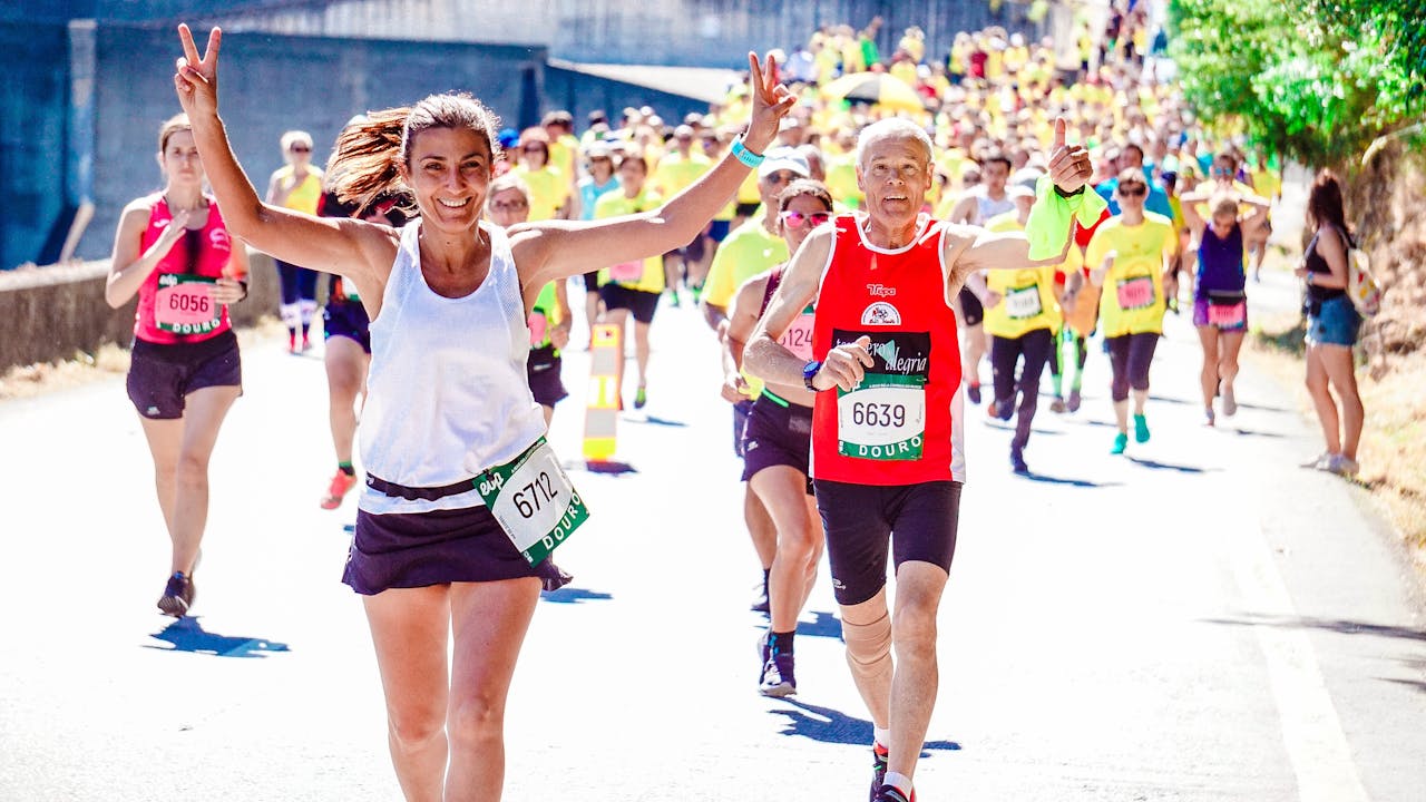 People running a long-distance race