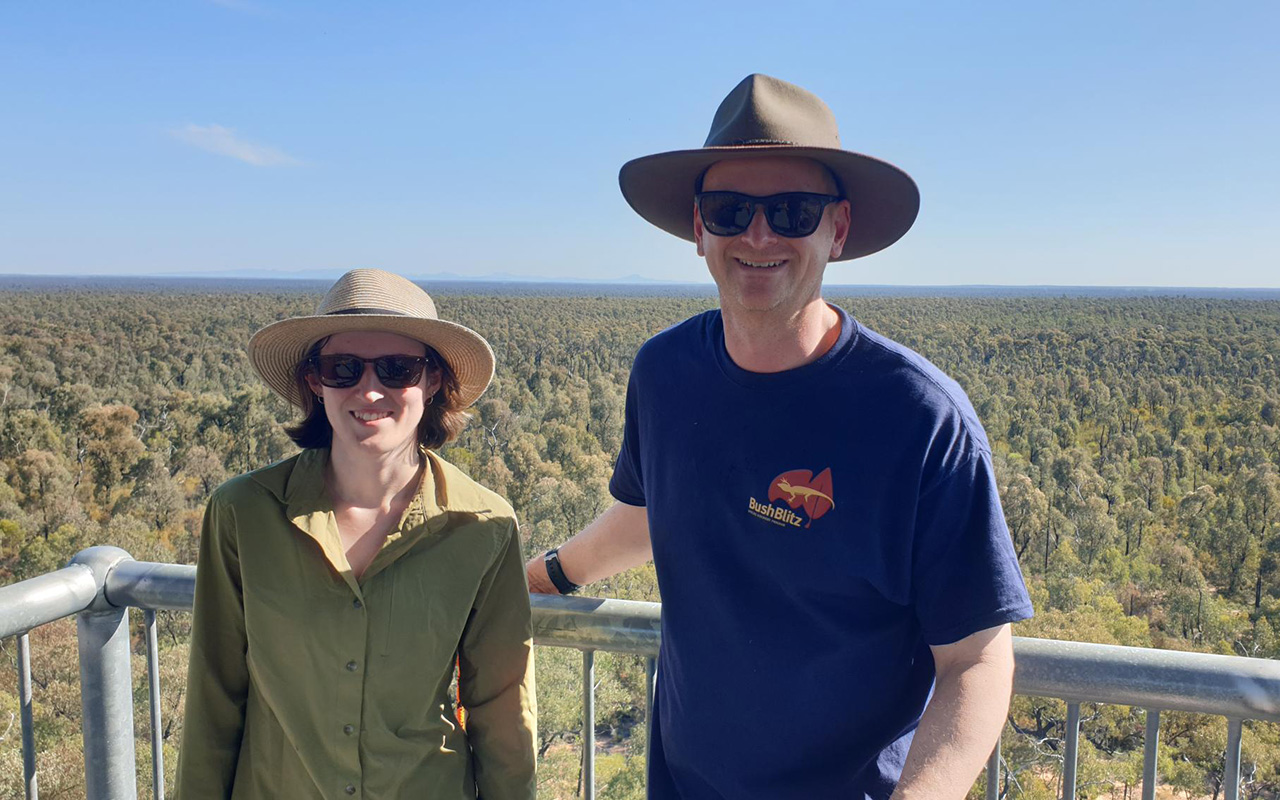 Bachelor of Zoology student Marama Harkness with Dr Andrew Thornhill, Director, UNE N.C.W. Beadle Herbarium.