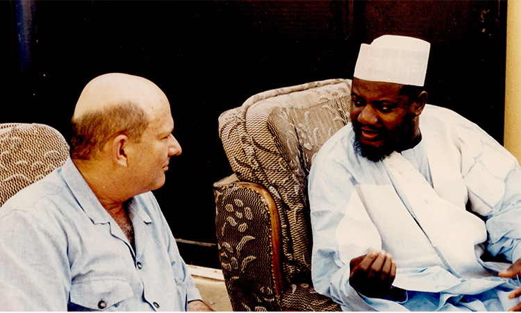 Périn seated with the Emir of Zamfara Nigeria