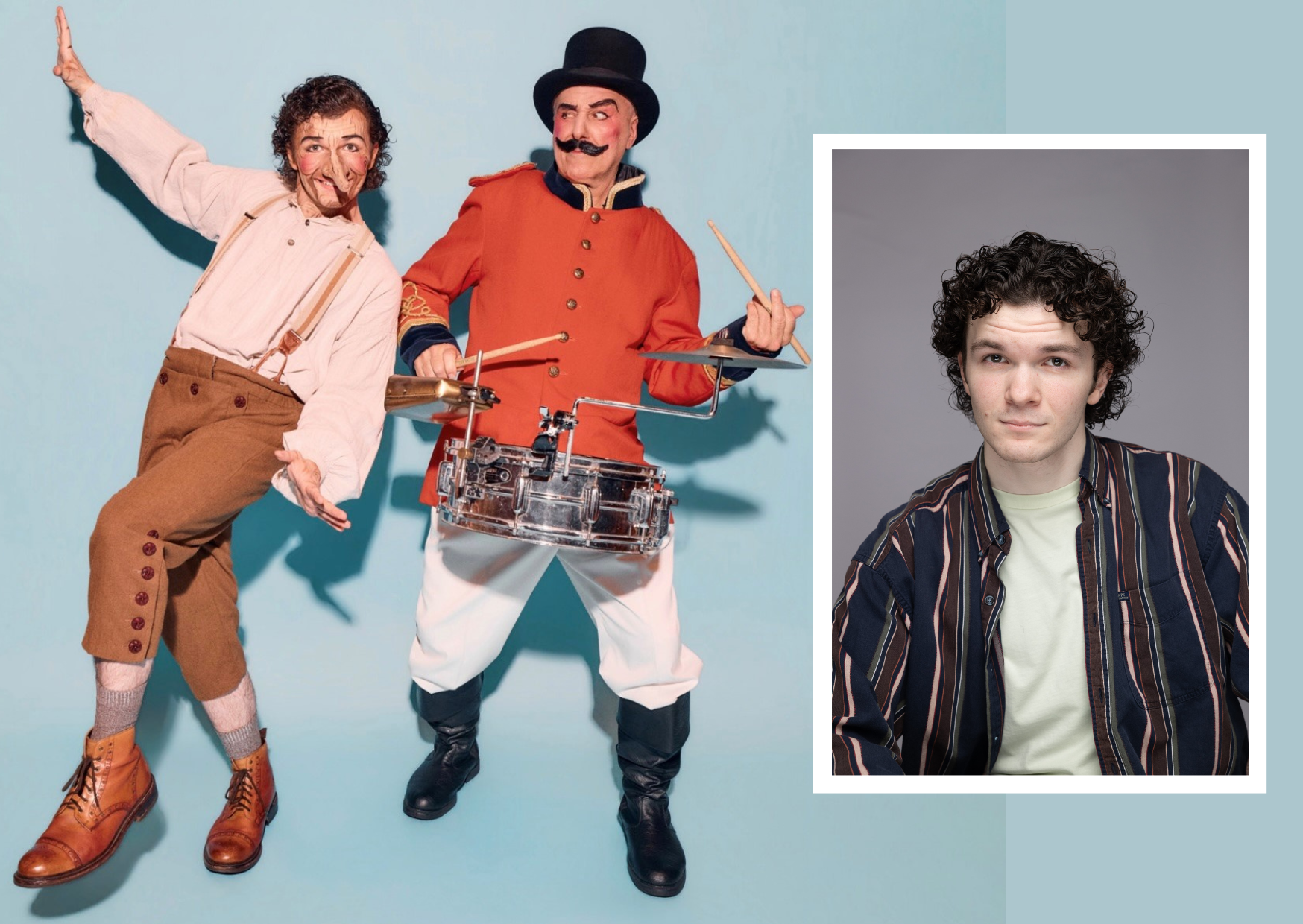 UNE graduate Thom Blake on stage in costume as Pinocchio