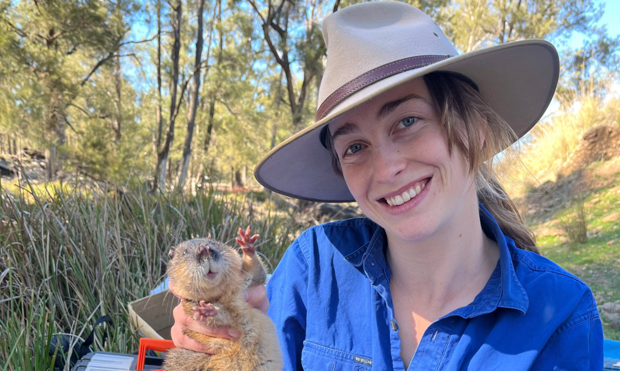 Maggie Reinke and a rakali