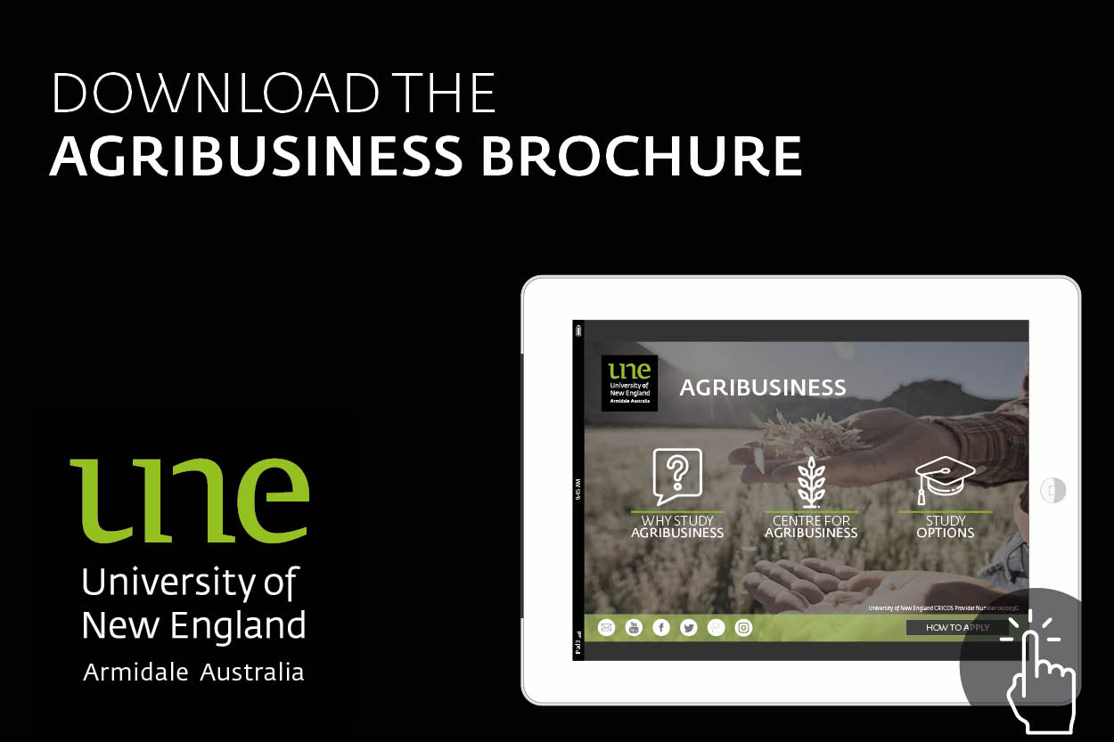 ipad displaying the first page of the AgBusiness brochurere