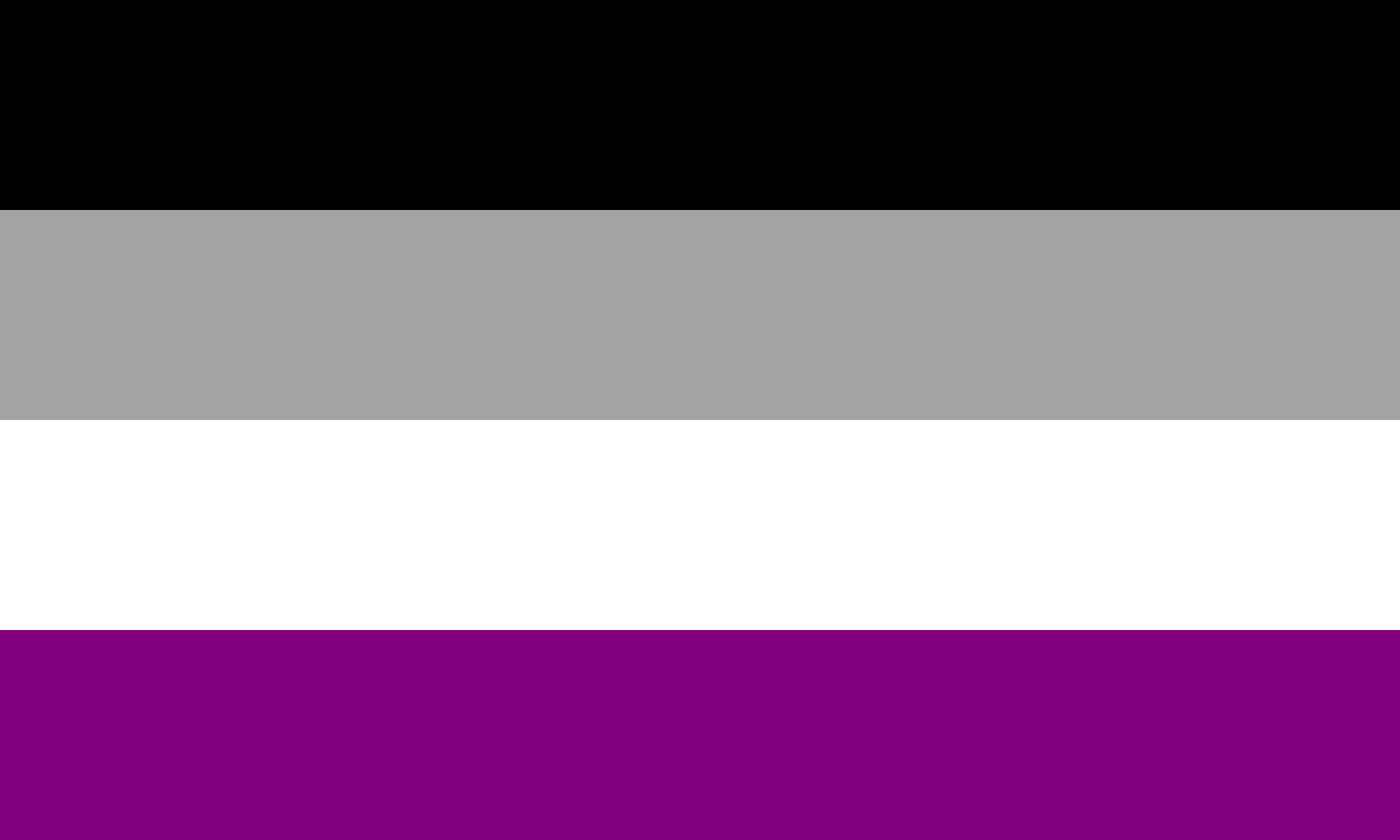Asexual flag with black, grey, white and purple horizontal lines