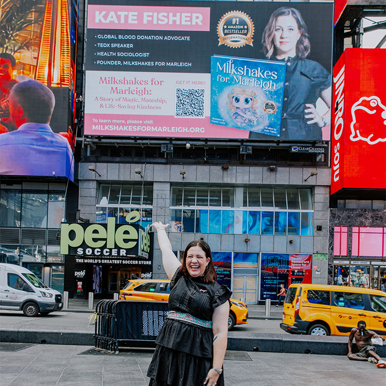 Kate Fisher in Times Square