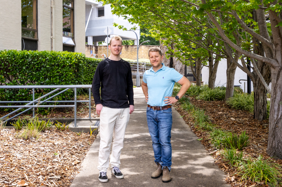 PhD student Michael Foster with supervisor Dr Brendan Wilkinson.