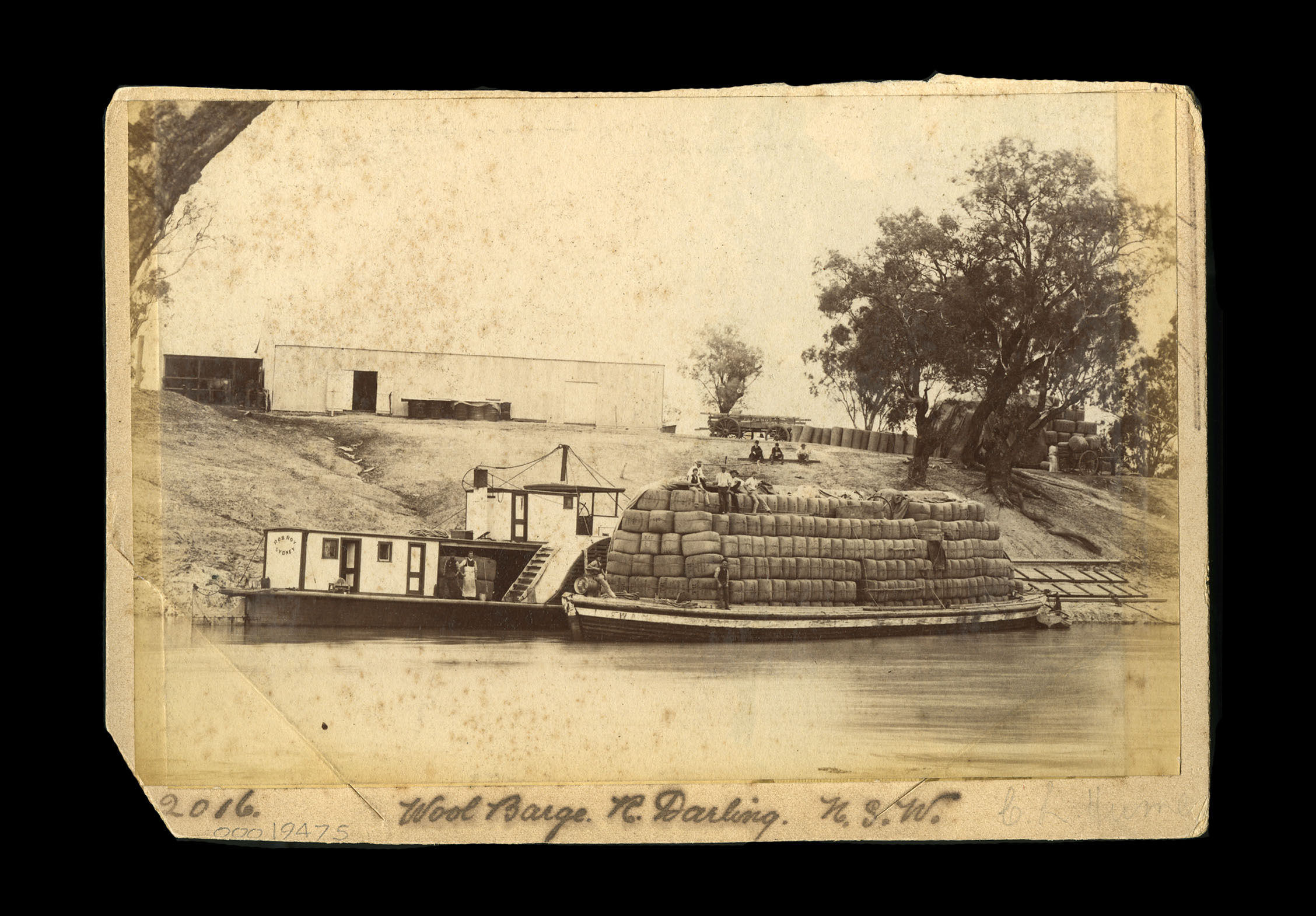 Transport boats on the Darling River, about 1890