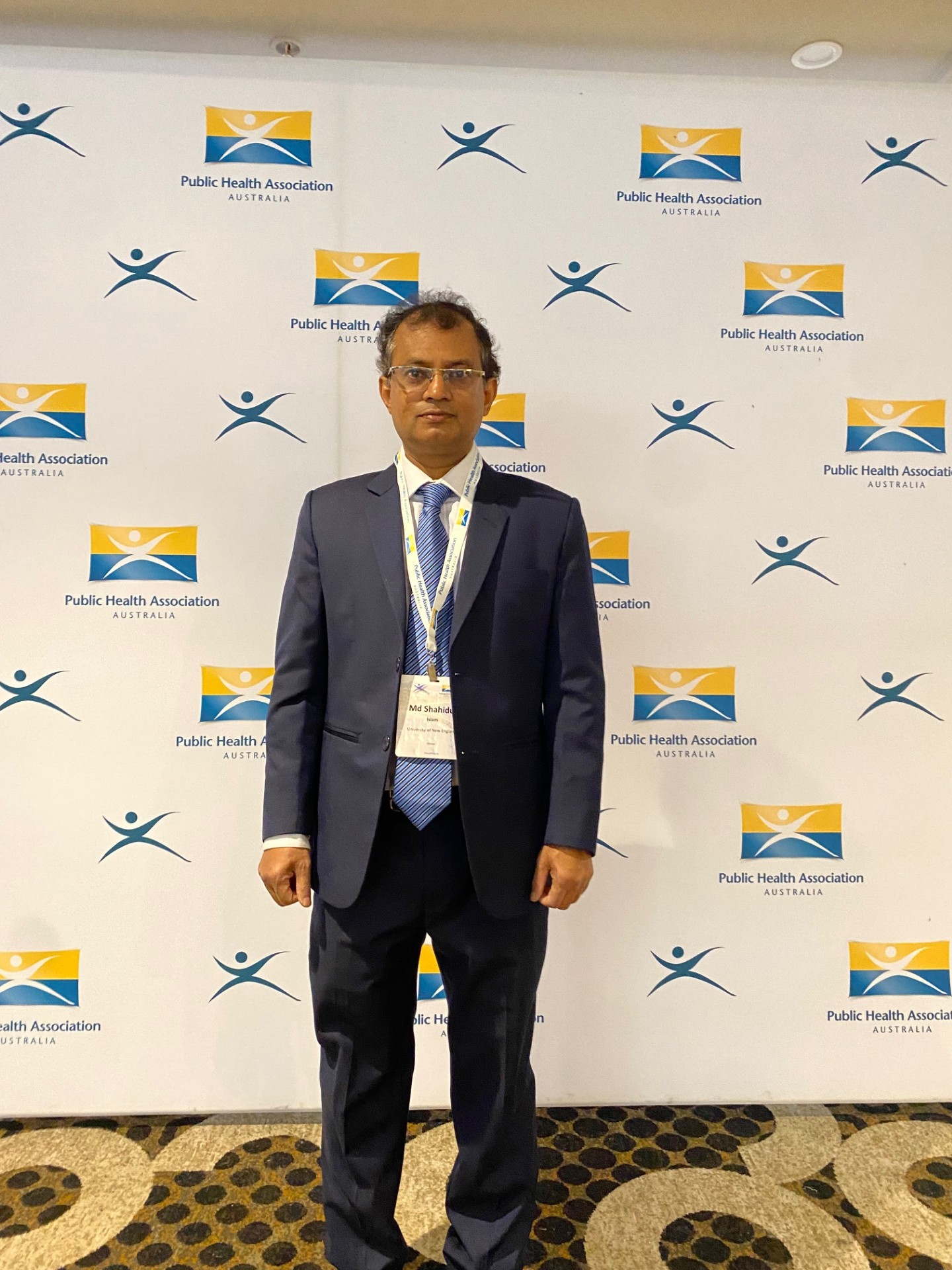 Associate Professor Md Shahidul (Shahid) Islam representing the University of New England at the 2025 Australian Public Health Conference, sharing his One Health research on antimicrobial resistance.