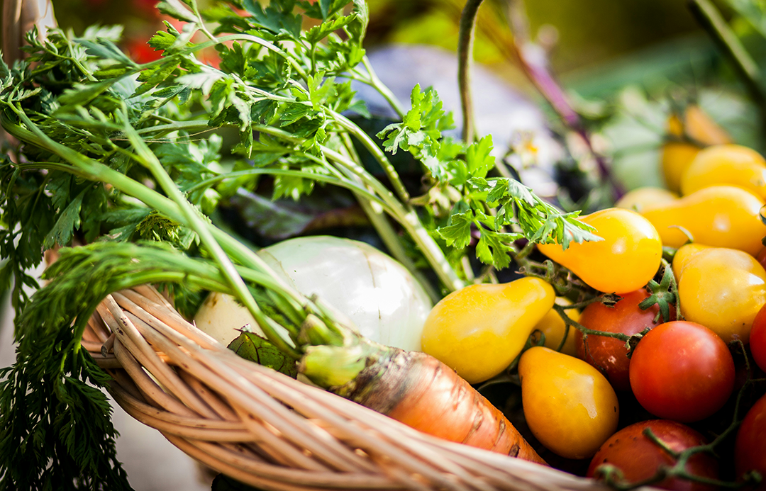 A basket of fruit and vegetables
