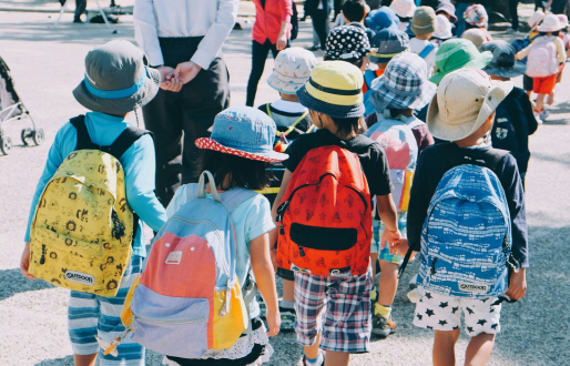 Students walking