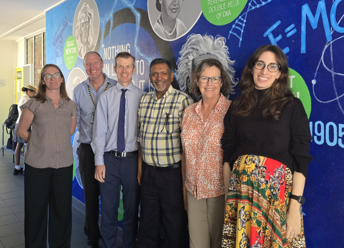 Professor Natkunam Ketheesan with teachers from Townsville Grammar School