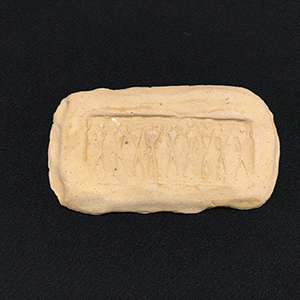 Ancient terracotta clay stamp
