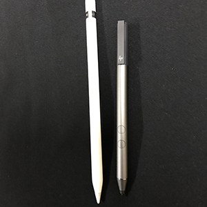 Black and white pen-like stylus device for PC and Apple iPads