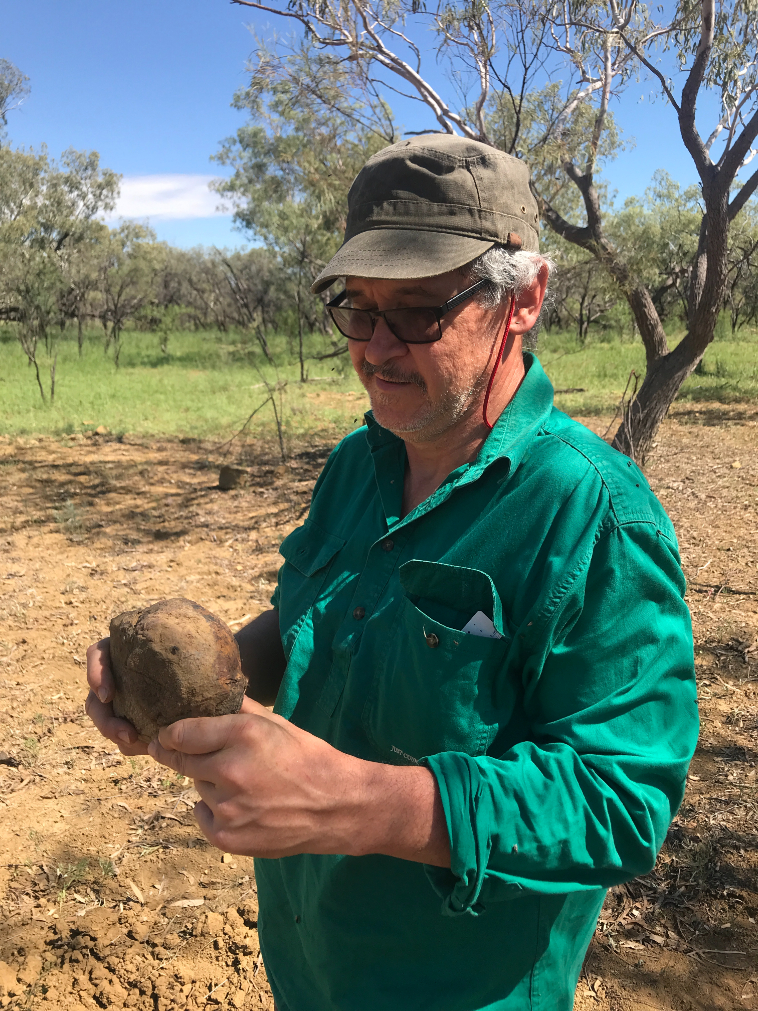 Matt Herne at Muttaburrasaurus site
