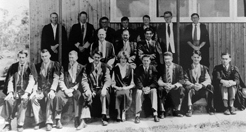 Bridget Ogilvie (front centre) with her undergraduate class in their final year.