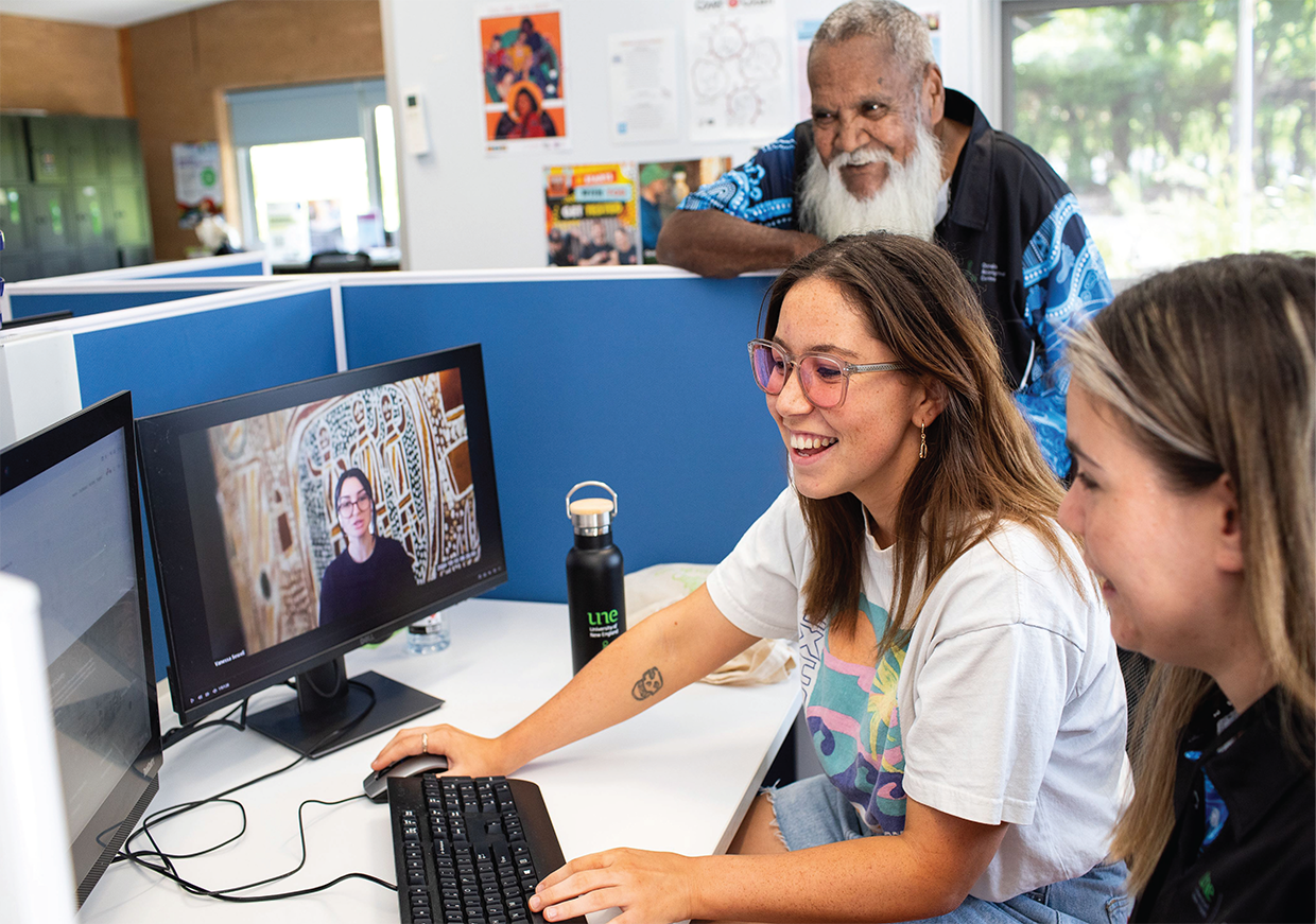 TRACKS TRACKS students and Uncle Colin Ahoy in Oorala Study Lab
