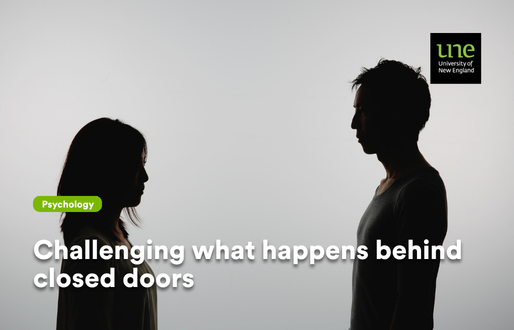 A woman and a man stand facing each other in silhouette against a blank background, their features obscured and distant, evoking the hidden and unequal power dynamics of coercive control in intimate relationships.
