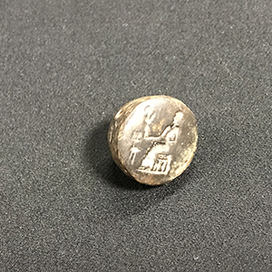 Golden metal signet seal 