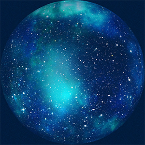 Image of a blue universe - representation of quantum physics 