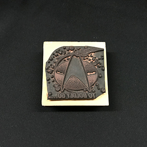 Etched woodblock stamp for printing 