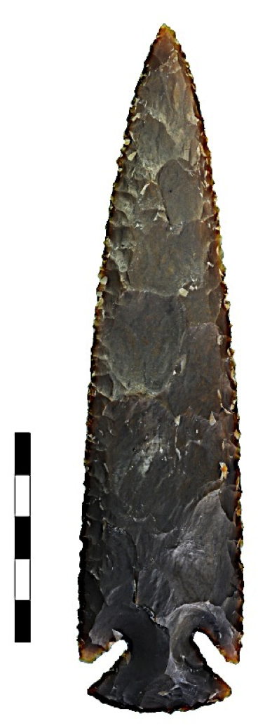 Stone point made by a modern flintknapper in India. odurn flintknapping