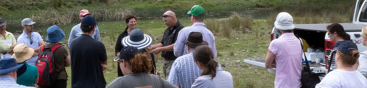 Extension officer conducting in the field training