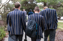 Students on a path