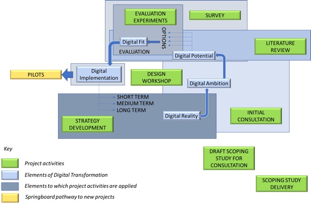 Operationalised Digital Transformation process augmented by project activities Operationalised Digital Transformation process augmented by project activities