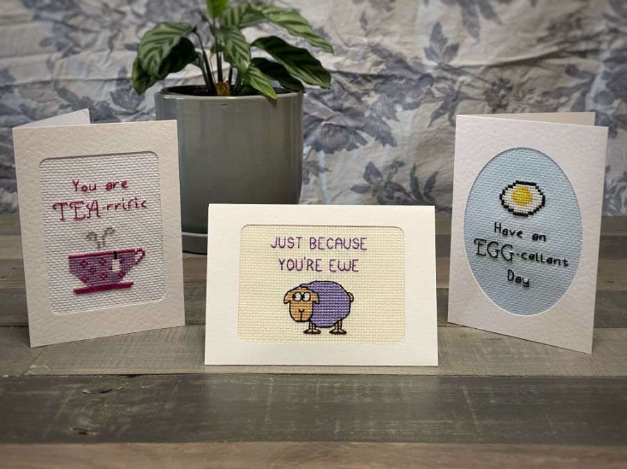 The images shows three greeting cards. One card says you are 
