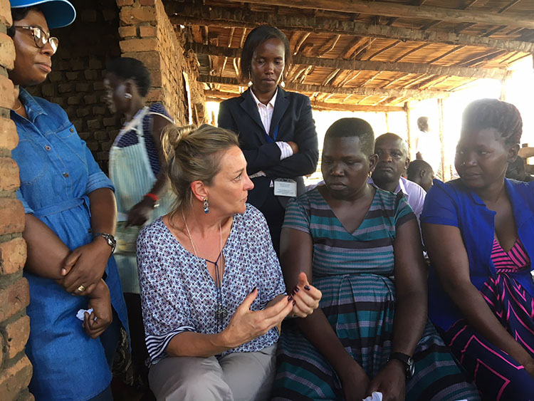 Speaking with refugee women, Northern Region of Uganda 
