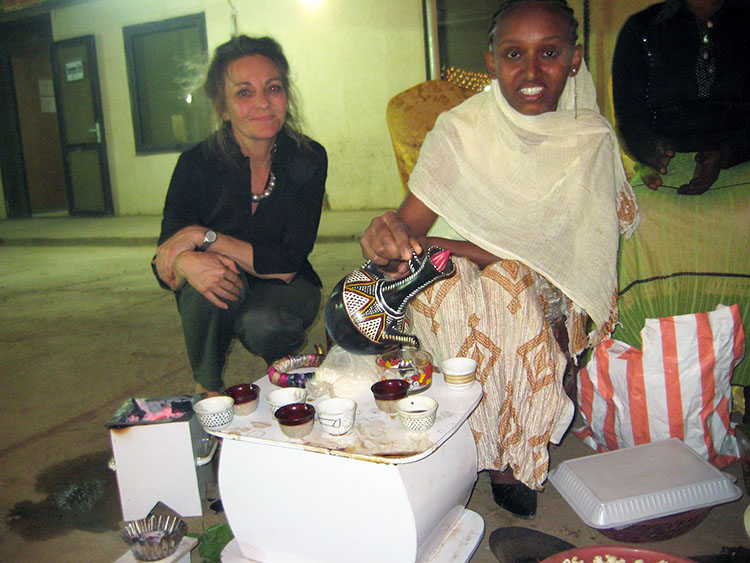 Sharing a moment for a coffee ritual, Khartoum, Sudan 