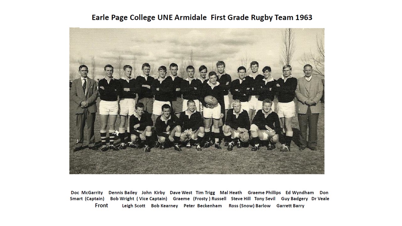 Earle Page College Rugby Team 1963
