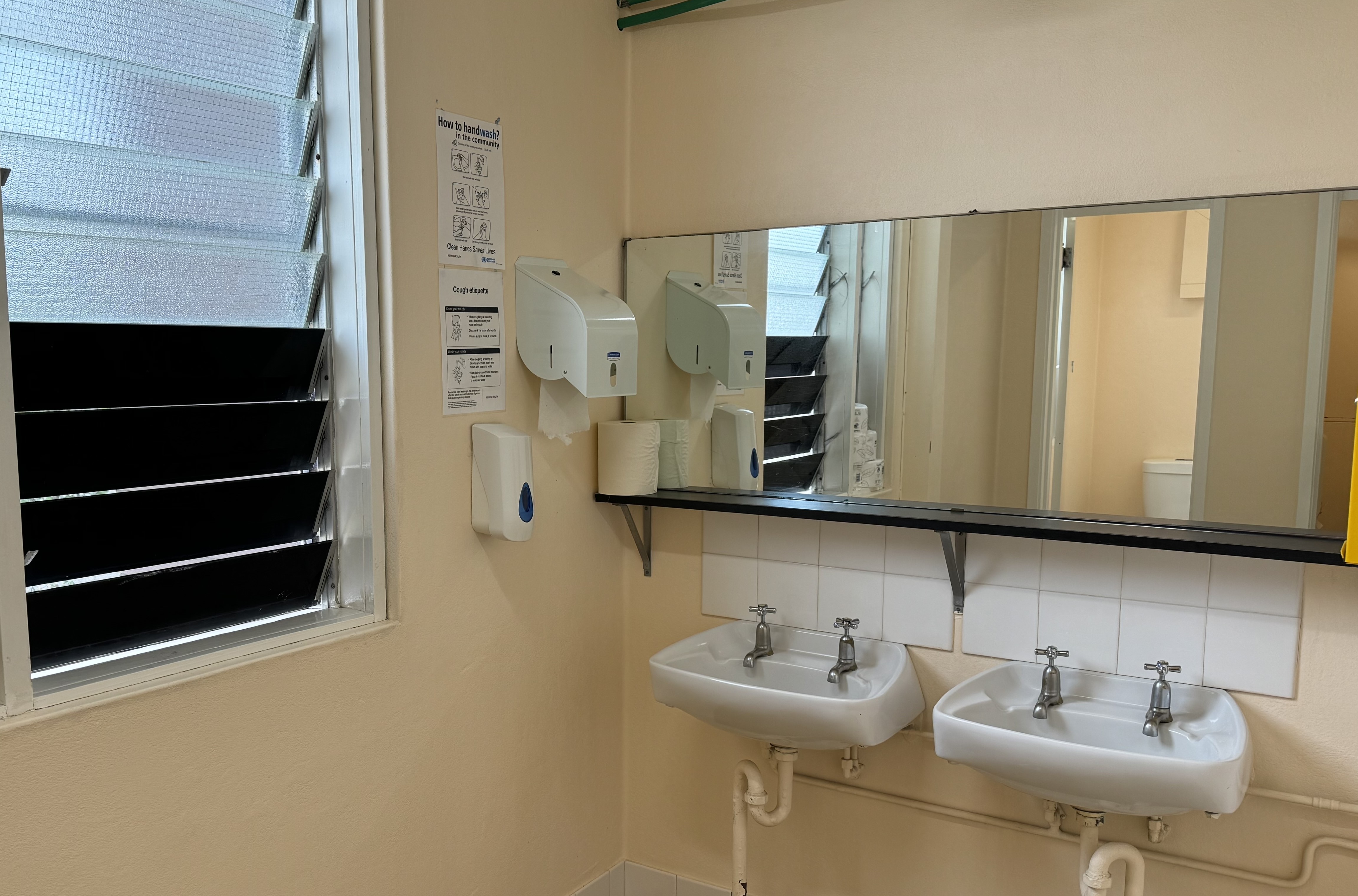 College bathroom sinks