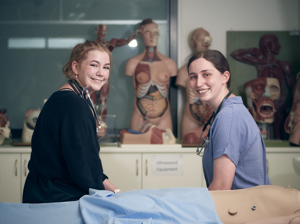 Students in medical simulation room