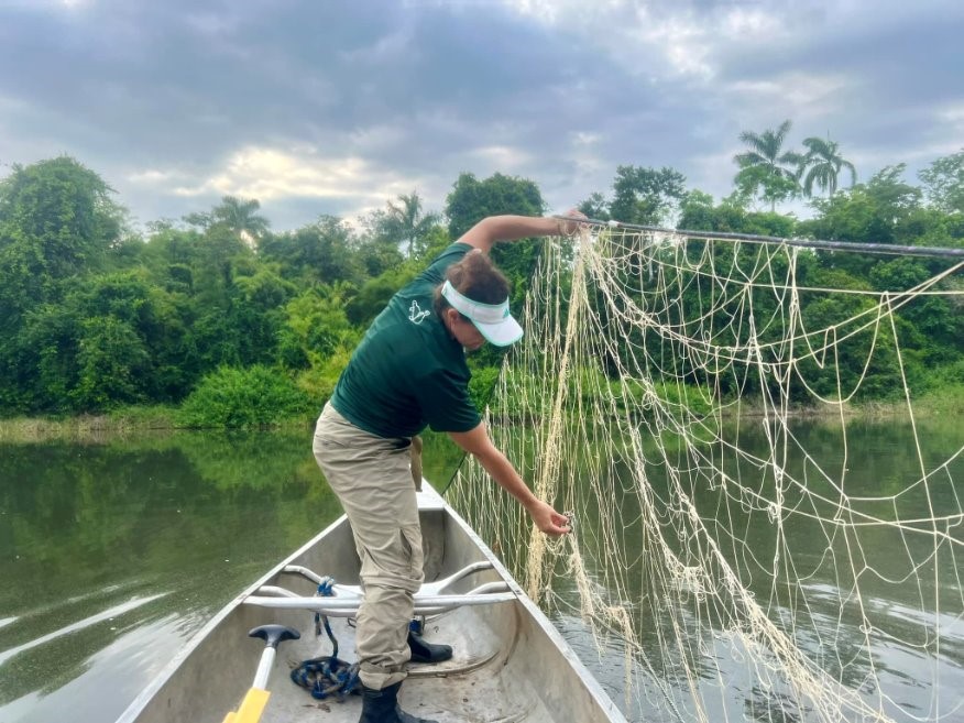 Jen checking nets for hickatees