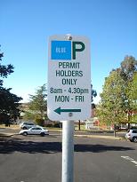 Blue Permit Parking Sign