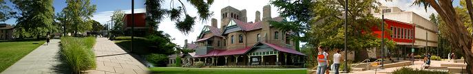 Views of buildings around campus