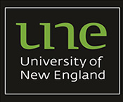 What not to do with UNE logo - add an outline