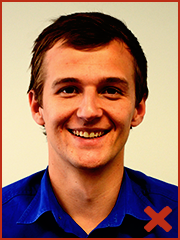 Example of unacceptable ID photo as image has had a filter applied