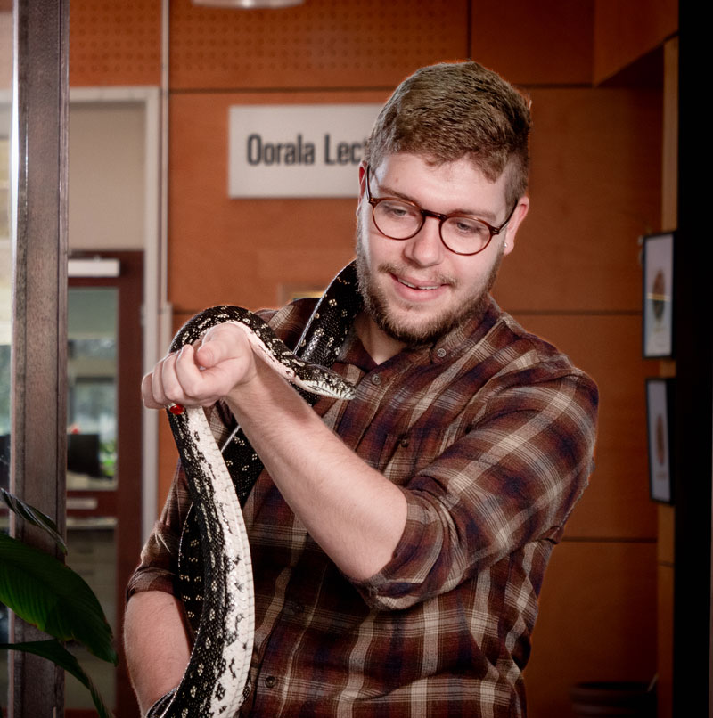 Kal Smith with diamond backed python