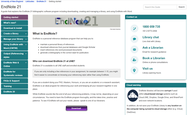 EndNote 21 page