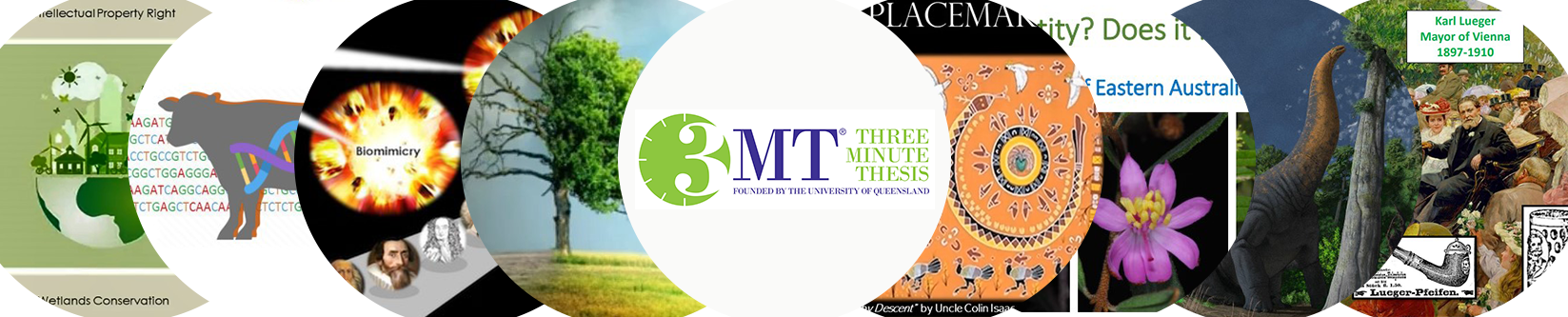 Banner incorporating 3MT slides from 2022 competition