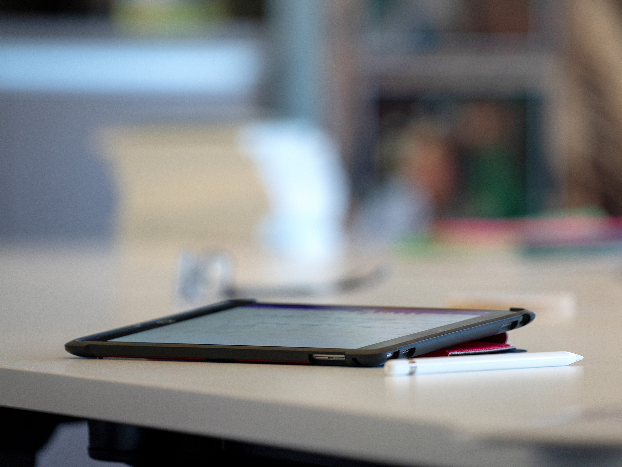 Image of a tablet on a table
