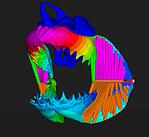 Computer generated 3D map of animal jaw