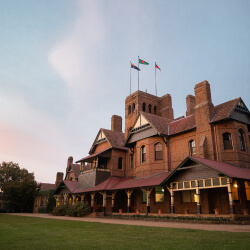 Booloominbah homestead at sunset. 